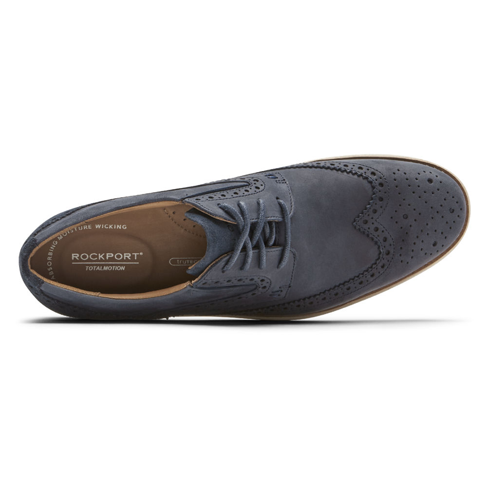 Rockport Snøre Sko Herre Blå - Total Motion Hendrik Wingtip - KOXL17052